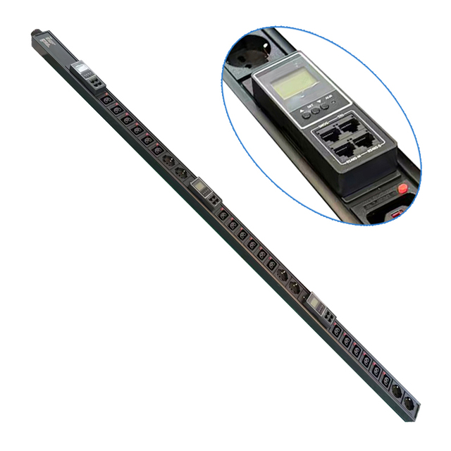 High Power Three Phase PDU Outlet with Circuit Breaker Monitoring 380V 20A-240A 24/36 Sockets German French American Standards