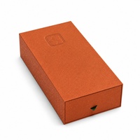 Boîte cadeau en papier orange avec tiroir, emballage personnalisé avec logo pour l'emballage de cadeaux