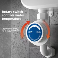 Nouvel Arrivage – Robinet Chauffe-Eau Électrique Instantané 110V en Acier Inoxydable avec Douchette, pour Usage Domestique et Extérieur, Fixation Murale, IPX4, LED
