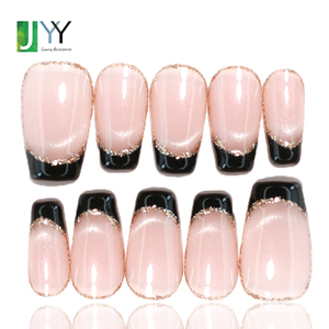 Unghie Finte di Alta Qualità Fatte a Mano con Gel <span class=keywords><strong>French</strong></span> Tip, Vendita all'Ingrosso, 10 Pezzi, Effetto Occhio di Gatto, Nude, Unghie Finte in Gel - Product Image 2