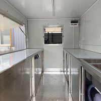Remorque alimentaire mobile de type boîte carrée pour cuisine, avec garde-boue en tôle diamantée et roue de jockey, pour attelage par une seule personne