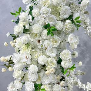 Arche de fleurs artificielles MTY pour photographie de mariage, décoration florale blanche faite à la main, art floral DIY, fleurs en soie écologiques - Product Image 3