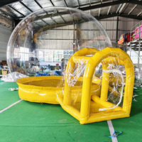 Maison à bulles gonflable en PVC avec plateforme de saut, ballons transparents gonflables, tente dôme, matelas pneumatique pour enfants