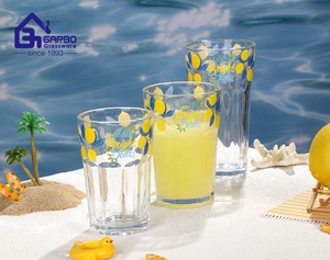 Vaso de Vidrio Popular con Decoración, Serie <span class=keywords><strong>Leomon</strong></span>, Proveedor Chino para el Hogar, Vaso para Agua Fría, Bajo MOQ - Product Image 1
