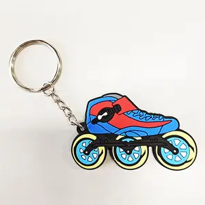 Personalized 2D/3D Keyring Custom Logo Soft PVC Rubber Keychain Wholesale Promotional Carabiner for Businesses