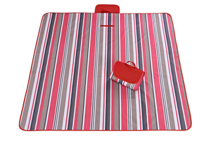 Red and Gray Stripes Waterproof Picnic <b>Blankets</b> Outdoor Oversized Sand Free <b>Beach</b> <b>Blanket</b> - Product Image 4