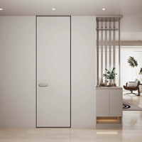 Portes en bois modernes invisibles à montage encastré personnalisées pour chambre à coucher, utilisation hôtelière, porte cachée sans cadre interne