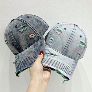 Nouvelle Arrivée 2025 Casquette de Baseball en Denim Arc-en-ciel Effet Vieilli pour Hommes et Femmes, Tendance, Protection Solaire, Chapeau de Sport Délavé - Product Image 1