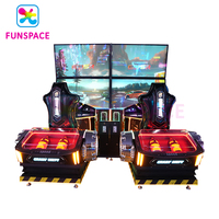Simulateur de conduite Funspace Luxury HD grand écran pour 2 joueurs, machine de jeu d'arcade à monnayeur, cockpit de simulation de course