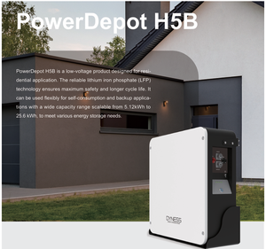 Batería Dyness PowerDepot H5B de 5.12 kWh y 100 Ah de LiFePO4 |   Sistema de Almacenamiento de Energía <span class=keywords><strong>Solar</strong></span> Residencial para Autocombustión y Energía de Respaldo - Product Image 2
