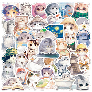 HOYO 300 autocollants Tomcat, autocollants en vinyle imperméables pour chatons, animaux <span class=keywords><strong>de</strong></span> compagnie, pour scrapbooking, ordinateur portable, journal, skateboard, valises - Product Image 3
