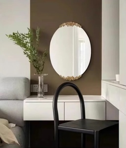 Espejo de tocador de estilo francés de 90X70CM, espejo de maquillaje ovalado, decoración de entrada tallada de estilo europeo, espejo Popular de lujo ligero - Product Image 5