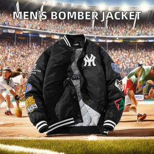 Automne hiver Slim Fit hommes Bomber veste Style coréen col montant Streetwear Baseball <span class=keywords><strong>manteau</strong></span> avec broderie <span class=keywords><strong>XS</strong></span> vêtements d'extérieur décontractés - Product Image 2