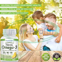 Huile de poisson Oméga-3 Halal Ausreson 1000 mg haute puissance saveur citron végétalienne EPA 600 mg DHA liquide capsules molles d'huile de poisson Oméga 3