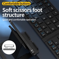 Mini Teclado Inalámbrico Plegable Portátil JOMAA, Teclado Recargable BT + Mouse Inalámbrico 2.4G para Windows, iOS y PC