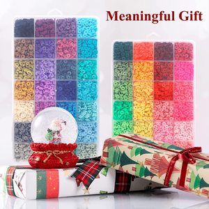 Polymer <b>Clay</b> Bead <b>Set</b> 6mm Round DIY Jewelry Making Accessories Handmade Bracelet Crafting Material - Product Image 5