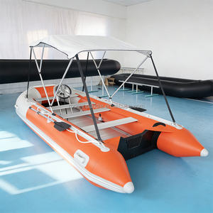 Bateau pneumatique de 4,80 m (16 pieds) en Hypalon avec <span class=keywords><strong>moteur</strong></span> <span class=keywords><strong>hors</strong></span>-<span class=keywords><strong>bord</strong></span>, en aluminium et PVC, idéal pour la pêche, les secours et les voyages sur rivière ou lac - Product Image 3
