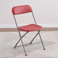 Chaise pliante d'extérieur de qualité commerciale ZDY-92 avec siège et dossier en plastique blanc, structure métallique, imperméable, portable