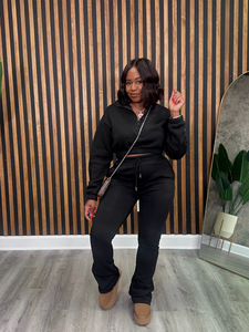 Ruiquwin ชุดวอร์ม2025 2ชิ้นสำหรับผู้หญิงชุดวอร์มแบบสวมศีรษะมีซิป - Product Image 4