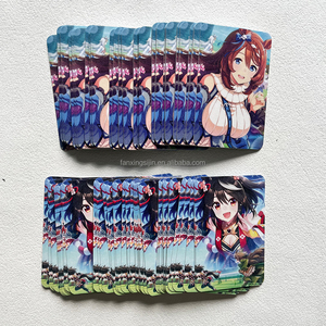 Kpop Merch Low MOQ Custom Double Sided Holographic Glitter Printing Anime Kpop Photo Print Cards