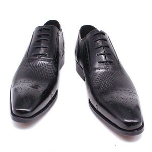 Exquisite Workmanship Men's Dress <b>Shoes</b> Oxford Pure Leather Brown Lace up Custom Casual Walking <b>Height</b> <b>Increasing</b> Autumn - Product Image 6