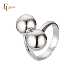 Bijoux FJ Fallon, bagues à double perles, plaquées or rose, base en laiton, professionnel - Product Image 5