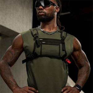 Men's Chest Bag Adjustable <b>Waterproof</b> Oxford Cloth Outdoor Sports Fitness Hiking <b>Backpack</b> With Phone Pocket Solid Color - Product Image 3