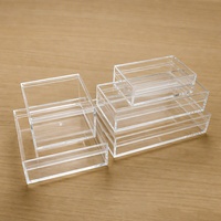 Boîte de rangement empilable en plastique PS transparent avec couleur personnalisable pour bijoux et petits cadeaux