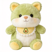 Adorable Ours en Peluche Vert en Gros, Peluche Ours Mignon avec Bavoir Avocat, Peluche Ours Avocat Personnalisée Mignonne et Rembourrée