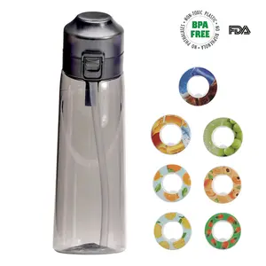 Basso prezzo all'ingrosso design personalizzabile capacità Tritan BPA-free frutta profumata bottiglia di acqua con scatola di condimento tazza di acqua sportiva