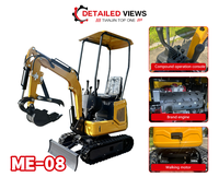 Mini-excavatrice de 800 kg, moteur EPA Euro 5, nouvelle mini-excavatrice plus grande de 0,8 tonne, mini-excavatrice sur chenilles pour la ferme, en vente