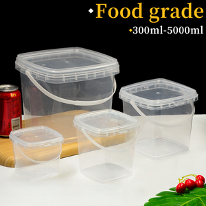 5L Square Transparent Belt Cover with Handle Anti-Theft Lock Food Grade PP Material <strong>Plastic</strong> <strong>Boxes</strong> for Jelly Juice Sugar - Product Image 2