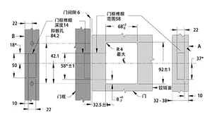 XK159RVドアロックキーレスエントリーデッドボルト2ワイヤレスリモートキー亜鉛合金エントリードアロック