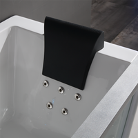 Baignoire d'angle autoportante rectangulaire moderne en verre acrylique avec hydromassage, écologique, pour salle de bain et hôtel