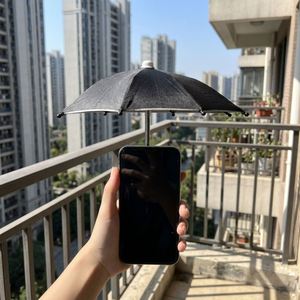 Mini Cute Sier Decorative Prop <b>Toy</b> Umbrella with Printed Logo Convenient Take-Out <b>Mobile</b> <b>Phone</b> Sunshade Plastic Handle - Product Image 2