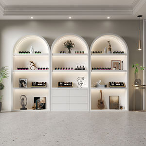 Exhibidor de Cosméticos de Madera de Diseño Moderno para Salón de Belleza, Centro Comercial y Restaurante, Iluminado, para Productos de Uñas, Bolsos y Zapatos - Product Image 2