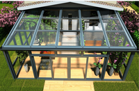 Véranda mobile pliable AS2047 TOMA, gain de place, résistante aux intempéries, écologique, utilisation en villa, construction en acier, design moderne, 20 ans