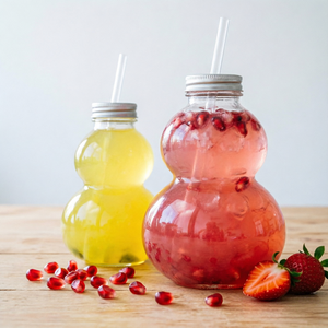 Botellas de Jugo Transparentes en Forma de Calabaza, Botellas para Beber Licor y Vino con Tapa para Vino de Frutas, Café y Leche - Product Image 6
