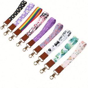 Customized Bulk Polyester <b>Anime</b> Logo Print Lanyard Wrist Strap Metal <b>Keychain</b> with Bulk Wrist Lanyard - Product Image 1
