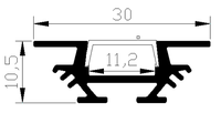 Profil de meuble LVSEN LS-178 30*10mm, canal lumineux LED, diffuseur de profil LED, extrusion pour bande LED