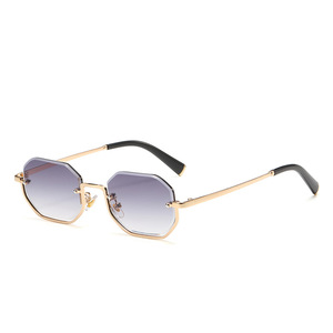 Custom Logo 2026 Fashion Retro Polygon Gradient Shades Glasses UV400 Metal Half Frame Square Sunglasses for <b>Men</b> Women - Product Image 5