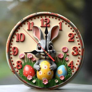 Round Wooden Wall <b>Clock</b> Minimalist Solid Wood Silent Movement Small Home Decor <b>Clock</b> 25x25Cm - Product Image 1