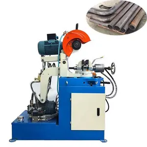 Small high speed semi automatic pipe cutting machine stainless steel pipe material unloading equipment