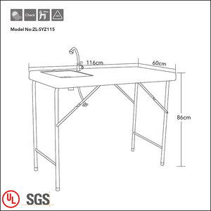 Plegable de plástico plegables mesa plegable de Camping de Metal - Product Image 6