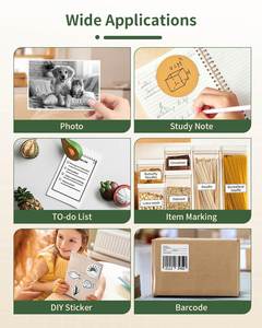 Papel Adhesivo Térmico de Goma para Notas de Estudio y Manualidades, Resistente al Agua y a Desgarros, Negro sobre Blanco, 3 Rollos - Product Image 6