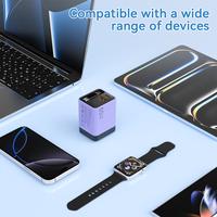 Chargeur rapide GaN 65W avec câble Type C, chargeur mural 3 ports, adaptateur pour ordinateur portable QC3.0