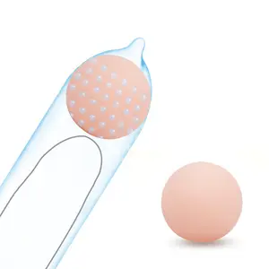 Yeni tasarım yumuşak boncuk prezervatif seks oyuncakları inci granül G noktası seksi kadın 1 paket kutu başına lateks silikon top prezervatif