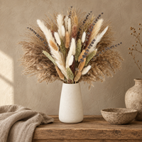 Buket Bunga Kering Campuran Grosir dengan Rumput Pampas, Lagurus, Lavender, dan Batang Biji-bijian untuk Dekorasi Rumah dan Centerpiece Pernikahan
