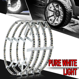 14/15/17inch double side màu trắng tinh khiết dẫn bánh xe Vòng đèn RF điều khiển từ xa IP68 bánh xe rim đèn cho lốp xe - Product Image 2