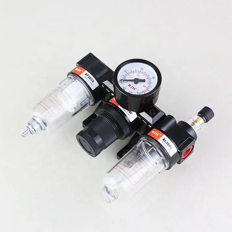 Airtac type AC2000 filter regulator oil lubricator air source treatment unit,FRL pneumatic three units with pressure guauge